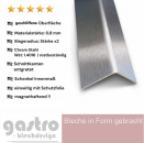 Edelstahl Kantenschutz K240 geschliffen 0,8 mm Edelstahl Winkel